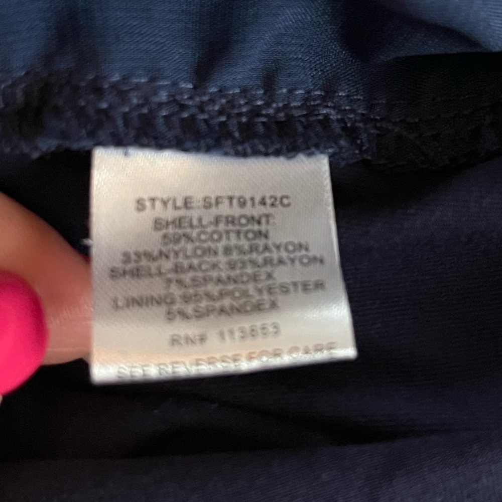 Market & Spruce Rich Navy Blouse, Sheer Short Sleeve Women’s Size Small - Picture 2 of 15
